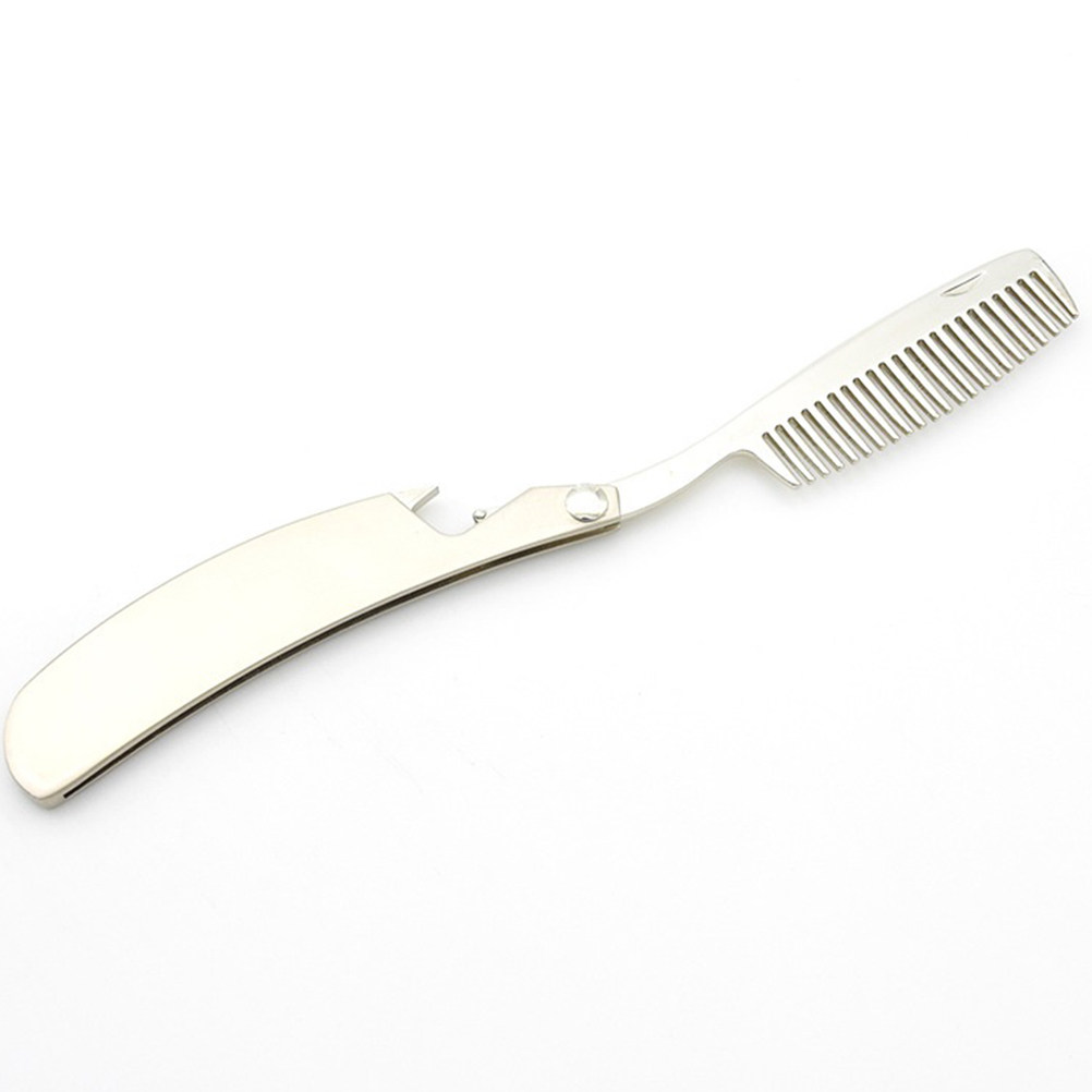 Men'S Grooming Hair - Zinc Alloy Beard Comb Foldable Small