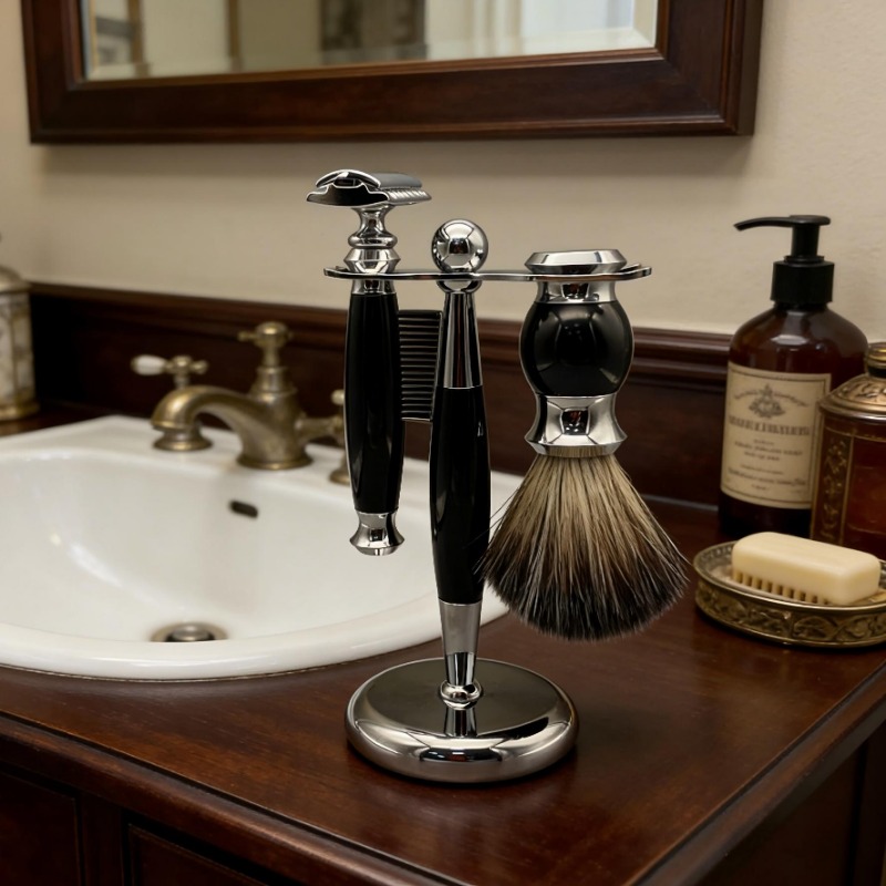 Men Grooming Hygiene - Men’s Complete Shaving Set with Manual
