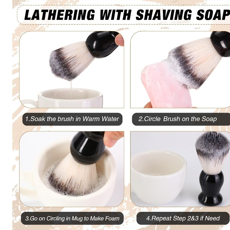 1Pcs Beard Shaving Brush, Wood - Men'S Grooming Hair ulasan dan harga