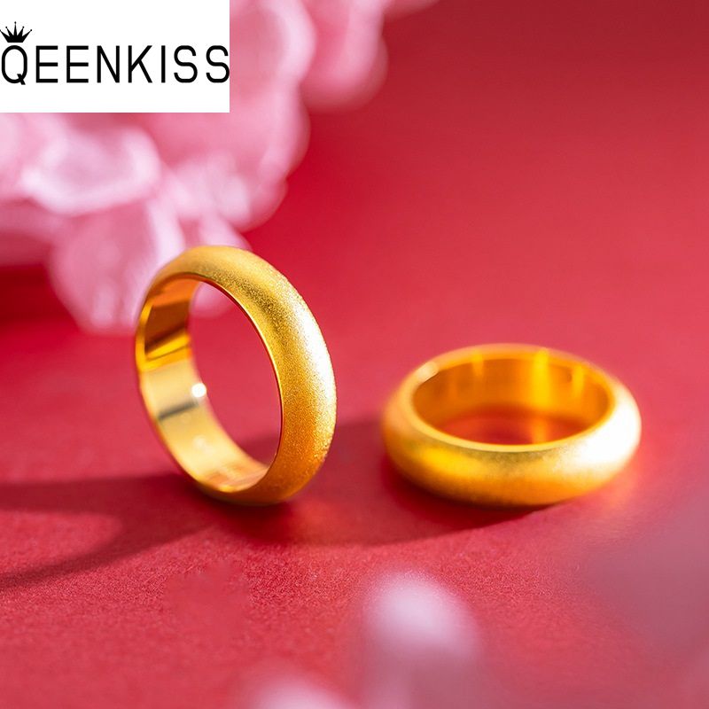 QEENKISS  Gold Matte Ring For  - Men'S Grooming Gifts ulasan dan harga