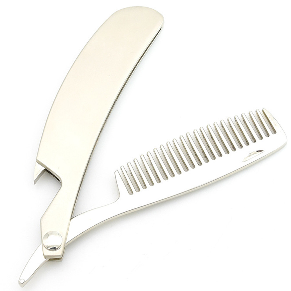 Zinc Alloy Beard Comb Foldable - Men'S Grooming Hair ulasan dan harga