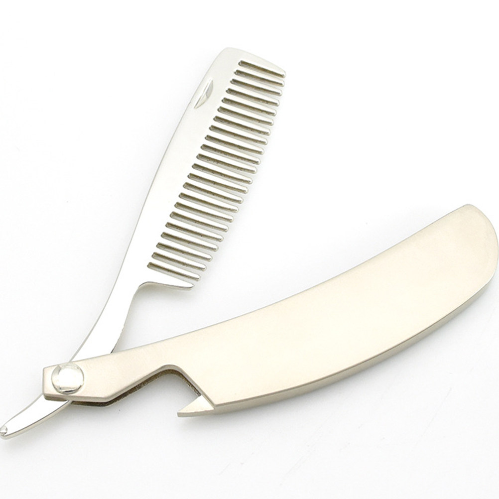 Zinc Alloy Beard Comb Foldable - Men'S Grooming Hair ulasan dan harga