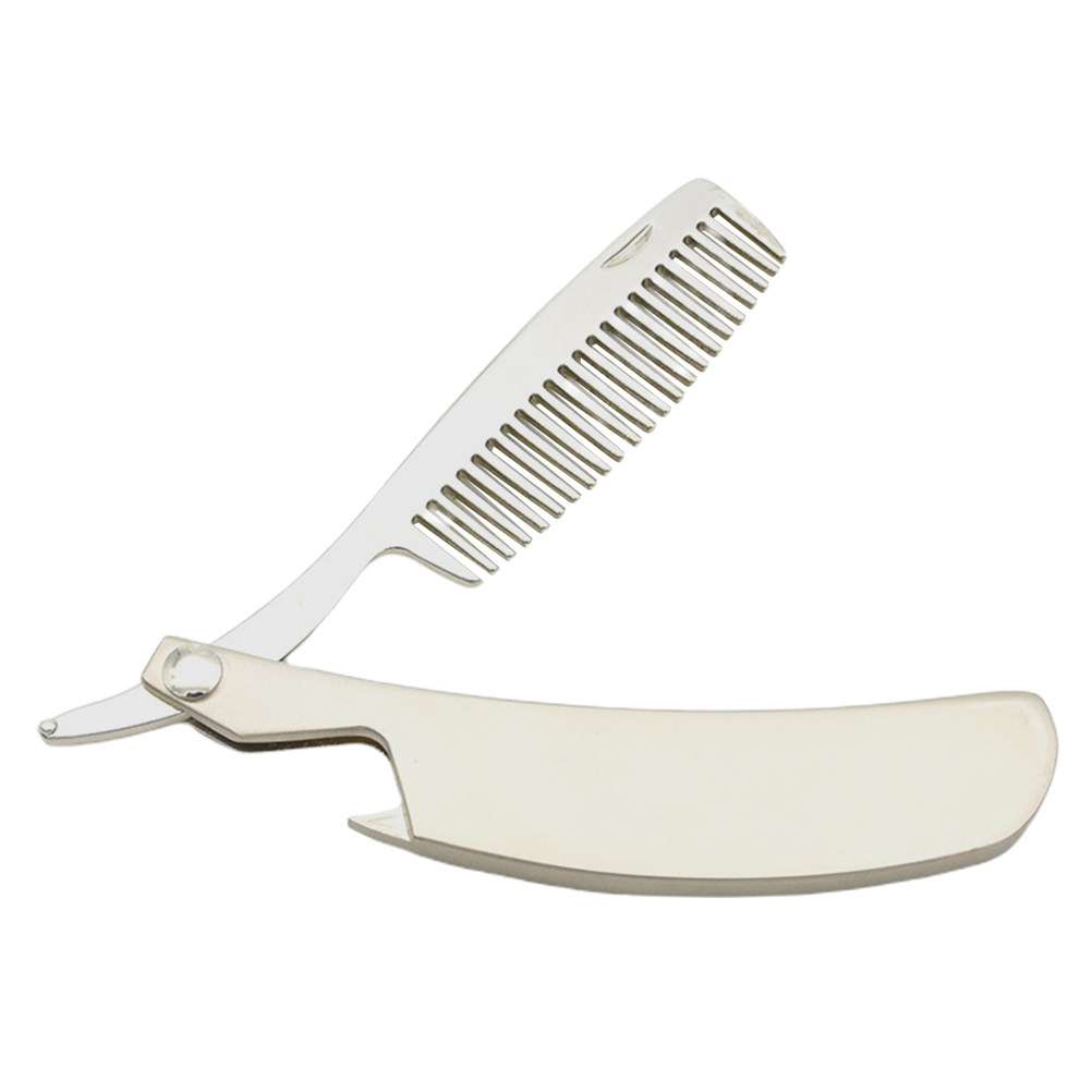 Zinc Alloy Beard Comb Foldable - Men'S Grooming Hair ulasan dan harga