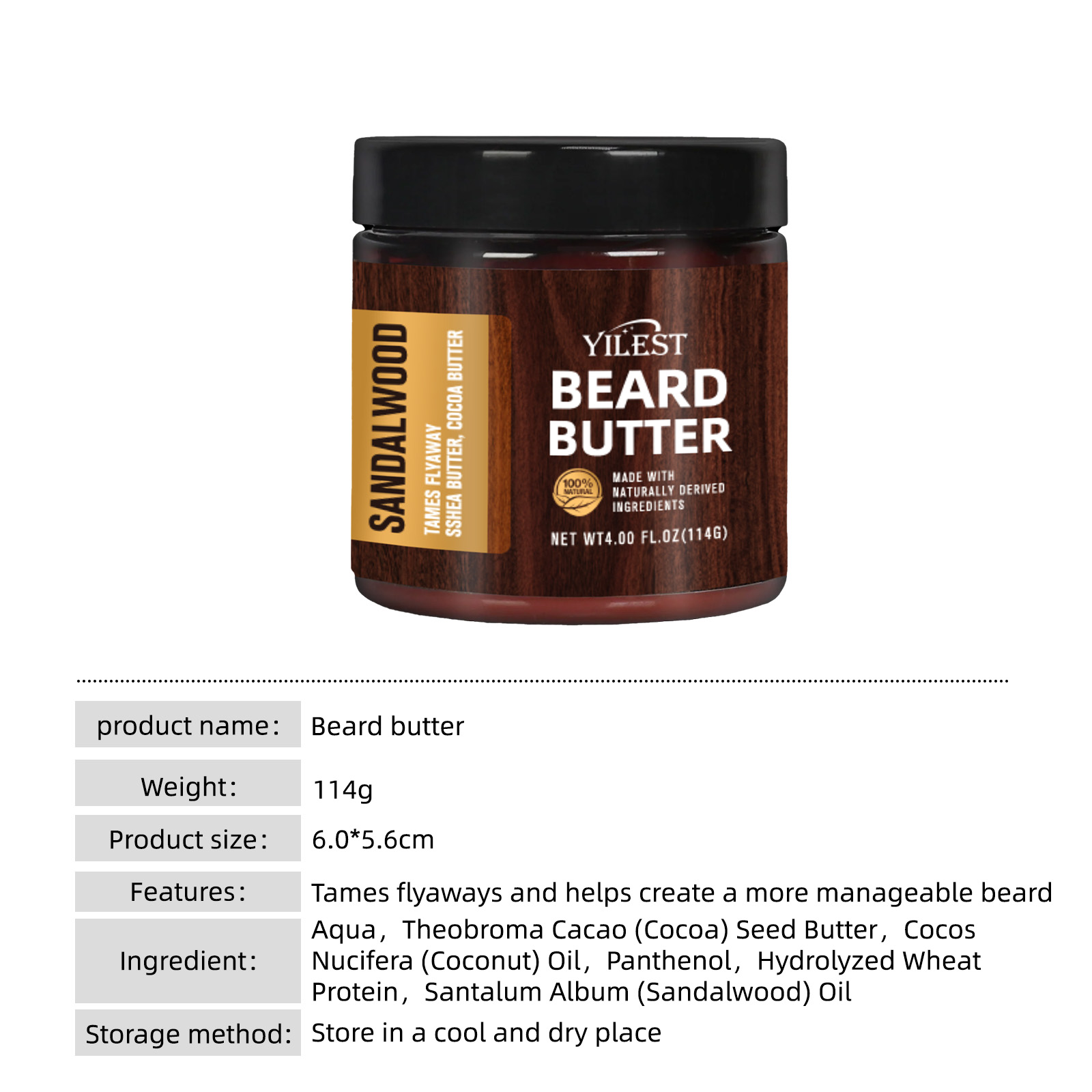 114g Sandalwood Beard Butter f - Aftershave Balm Mens ulasan dan harga