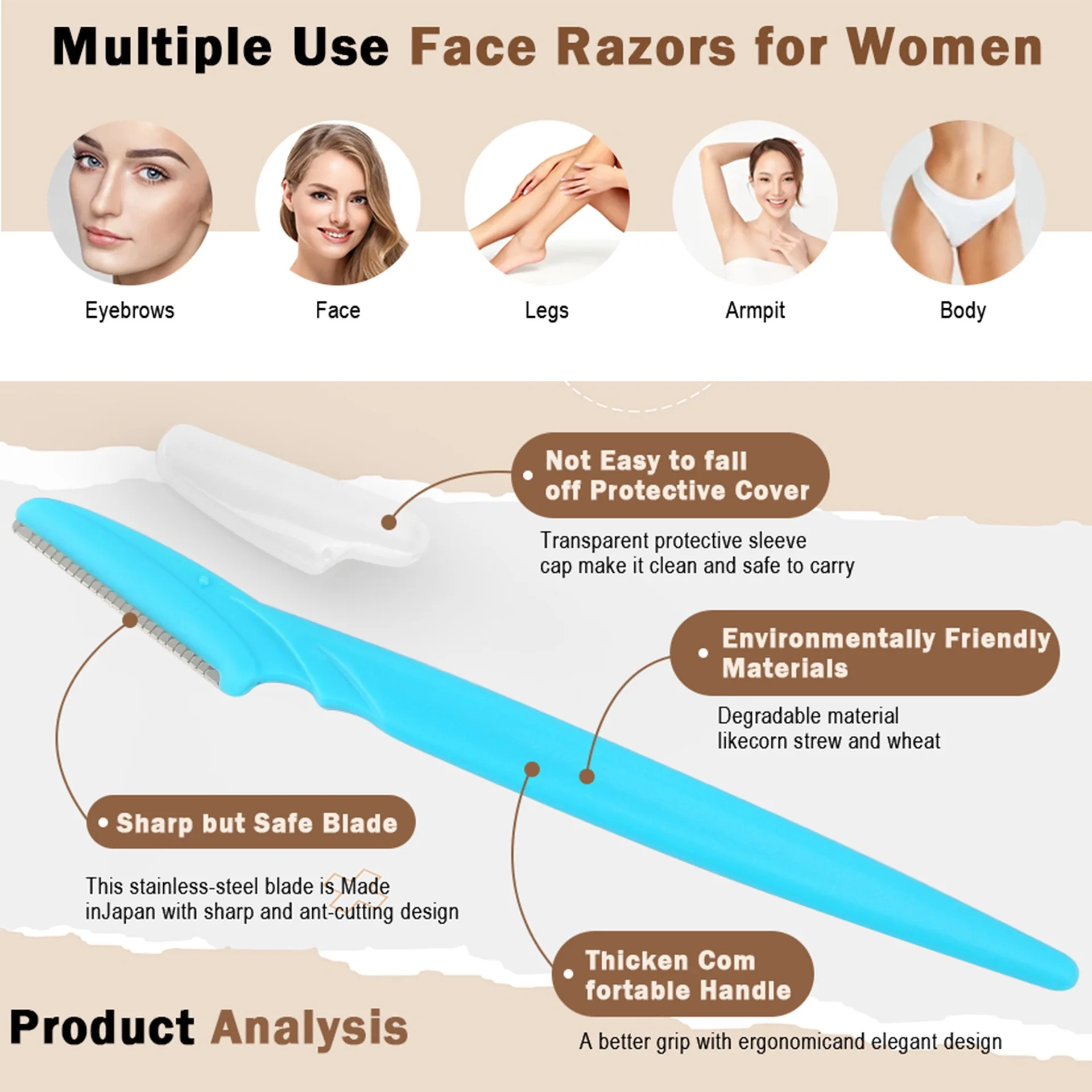 5/10/30/40pcsbrow Razor and Fa - Men'S Grooming Hair ulasan dan harga